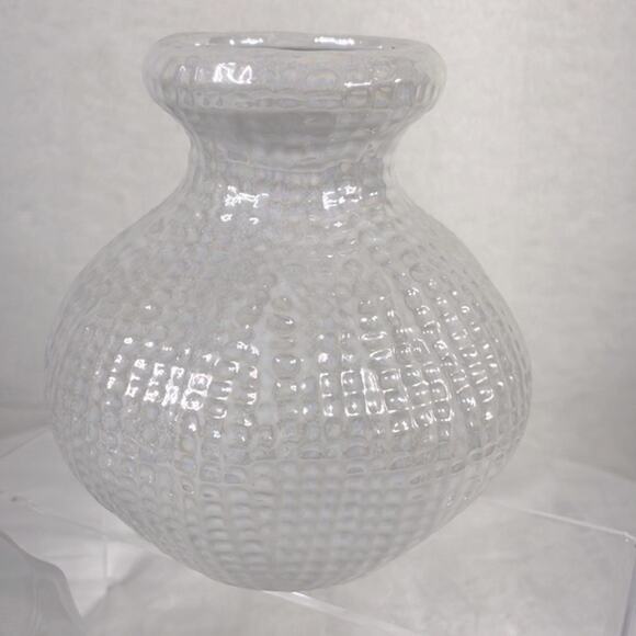 Set of Reflective Glossy Pearl Textured Vases Pottery Minimalist Neutral Decor - Picture 2 of 12